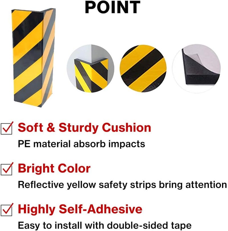 Japard Garage Wall Protector for Car Doors, 4 Pack 15.7" x 9.8" Foam Wall Guard for Parking Garages, Foam Edge Protector, Protect Your Car, Garage Corner Edge and Bumpers Corner Guards - Image 3